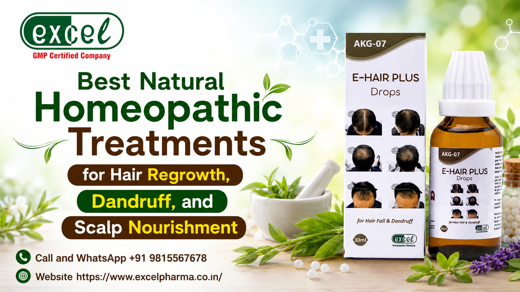 Best Natural Homeopathic Treatments for Hair Regrowth, Dandruff, and Scalp Nourishment – Excel Pharma
